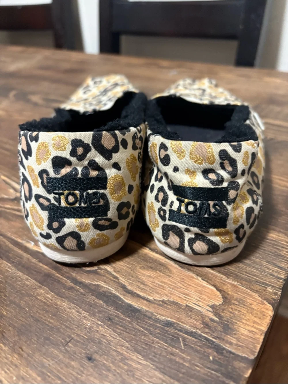 Toms Alpargata Natural Glitter Slip-On Shoes Size 8 Women's Worn Once No Box